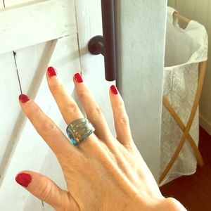 Blown glass ring from Italy